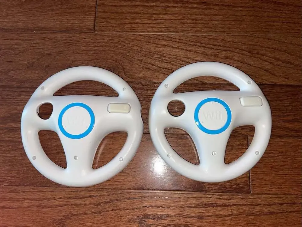 Nintendo Wii‎ Steering Wheel Controller Bundle Mario Kart White x2
